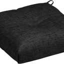 Arden Outdoor Plush Modern Tufted Seat Cushion, 20 x 20, Water Repellent, Rain Proof, Fade Resistant Seat Cushion for Rocking Or Dining Chairs Black Leala, 20"L x 20"W x 4.5"H