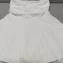 IWD Women's Sexy Tube Top Mini Dress Strapless Ruched Corset Waist Tiered Ruffle Hem Short Party Dresses, Size L, White