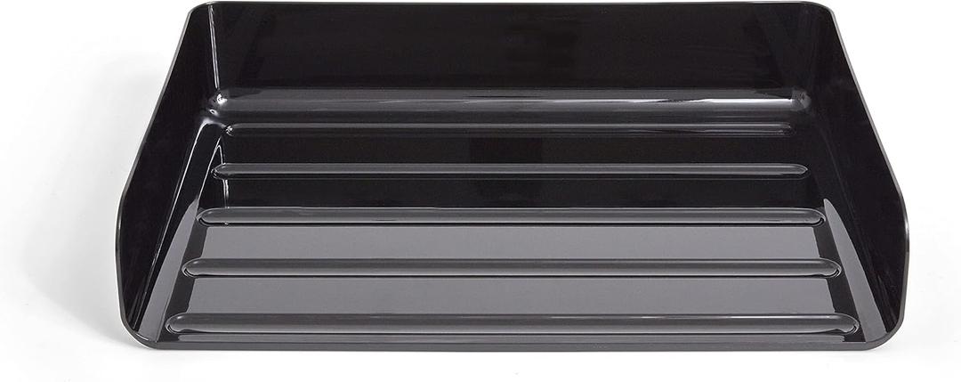 Staples TRU RED Side Load Stackable Plastic Legal Tray, Blk