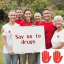 Red Ribbon Week Gifts Bulk Say No to Drugs Metal Lapel Pins with Cards for Anti Drugs Campaigns Fundraising Events