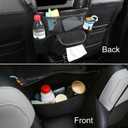 Leather Car Seat Organizer for Handbag/Purse Fits Between Front Seats, Holds Wallet, Phone & Essentials. (Modle A/Black)