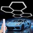 LZHOME Hexagon 5000K LED Garage Lights: 25 Pack Updated 1.31-inch Wider Size, 26300LM Super Bright Hex Lighting LED Ceiling Shop Light for Garage, Car Detailing, Workshop, Warehouse, Gym, Basement
