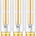 Leools T10 Led Bulb,Dimmable Tubular Vintage LED Edison Bulbs 6W,Equivalent 60 Watt,600LM,Warm White 2700K,Clear Glass,E26 Base Bulb, for Cabinet Display Cabinet etc,3 Pack. (Warm White - 3pcs)