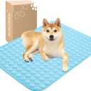 MICROCOSMOS Summer Cooling Mat & Sleeping Pad- Water Absorption Top, Materials Safe, Easy Carry, EZ Clean. Keep Cooling for Pets, Kids and Adults.(Blue, 36" x24")
