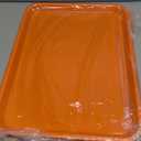 PATIKIL 15x11 Fast Food Tray, Plastic Reusable Recyclable Multi-Purpose Rectangle Serving Tray for Restaurant Home Kitchen, Orange