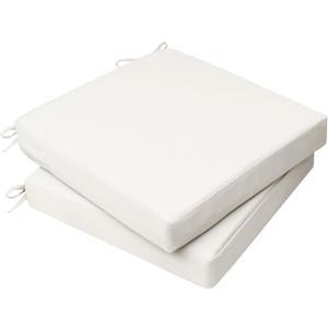 AAAAAcessories Outdoor Seat Cushions for Chairs, Waterproof, Fade-Resistant, 20" x 18" x 3", Patio Furniture Replacement Cushions, Set of 4, Creamy White