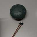 Rain Drum for Outside Garden, 6 Inches 8 Notes Steel Tongue Drums, Waterproof Meditation Rain Chime, Musical Instruments for Adult Gift with Bag, Music Book, Drum Mallets (Green)