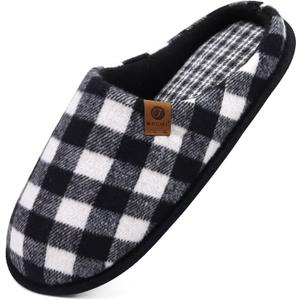 ONCAI Men's House Slippers Memory Foam Slip-On Warm Cozy Scuff Home Bedroom Shoes with Indoor/Outdoor Rubber Soles US Size 7-15