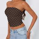 Trendy Queen Women's Strapless Bandeau Tube Tops Stretchy Butter Soft Summer 2026 (Brown, M)