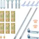 Bifold Closet Door Hardware Kit with 72" Tracks (2 36"), Lashow Complete Set for 4 Doors with Brackets, Pivots & Guide Wheels, for Bi-fold Closet Door Hardware Used.
