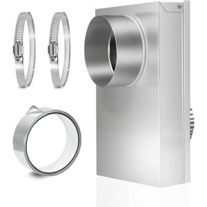 0-5" Adjustable Periscope Dryer Vent, Dryer Vent for Tight Spaces, Dryer Vent Periscope with 2 Clamps & Aluminum Foil Tape