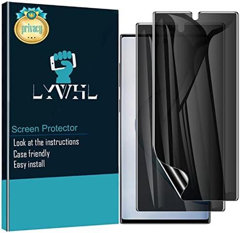 LWYHL 2 Pack Note 10 Plus Privacy Screen Protector, Anti-Spy Black Flexible TPU Film for Samsung Galaxy Note 10+ [Support Fingerprint ID] Full Adhesive Easy Install Accessories Case Friendly