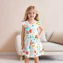 Toddler Girl Sleeveless Dress Cotton Summer Sundress Baby Casual Playwear Cute A-Line Dresses 2-7 Years (White)