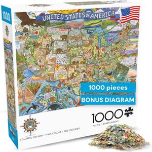 Buffalo Games - 1000 Piece Jigsaw Puzzle Carrie Wagner Colorful Country, Made in USA, Premium Recycled Board, Full-Color Poster