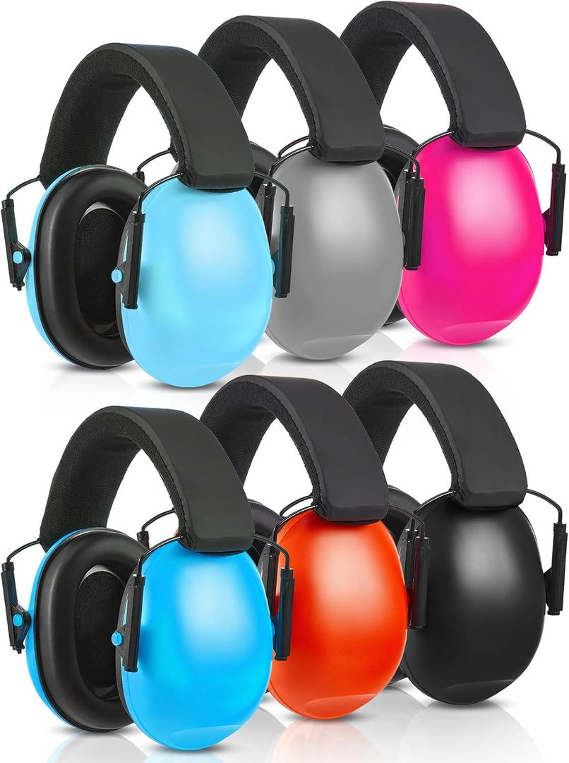 Amylove 6 Pcs Kids Noise Cancelling Headphones 27db Adjustable Earmuffs for Autism Sensory Toddler Children(Assorted Colors)