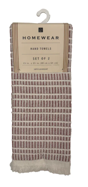 3 x Hand Towels, Red