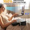 Large Adults Lap Desk for Laptop with Phone Holder & Storage Drawer Laptop Stand for Bed Fits up to 17" Laptops & MacBook, Pillow Lap Desks for Adults with Cushion for Bed & Couch, Black, 20.4*12.5 inch