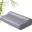 Contour Pillowcase- Rayon Derived from Bamboo Cooling Contour Cervical Neck Pillow Case Cover- Breathable Silky Soft Pillowcase for Hot Sleepers,24 x14 x5/3.7 Inches 1 Piece Dark Grey