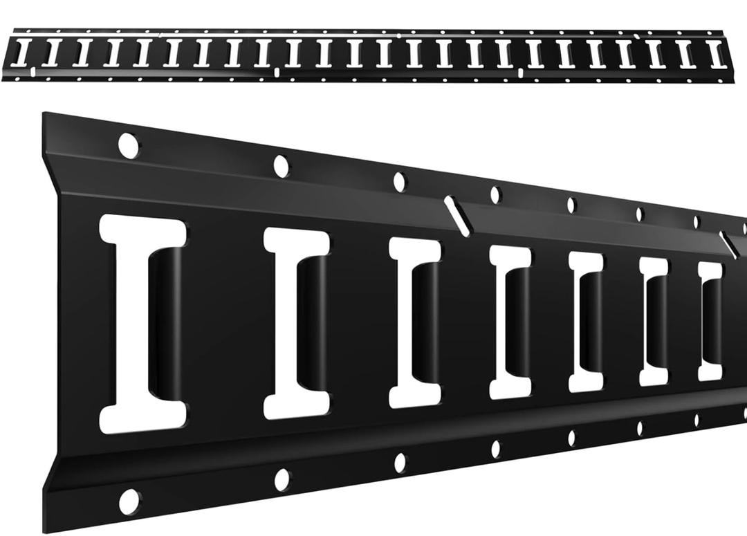 UMIRO 4ft E Track Tie Down Kit Black Powder-Coated Steel E-Track Tie-Down Rails for Trailers,Garages,Vans,Trucks,Motorcycles,ATVs,Secures up to 4,500 lbs 2 Pack