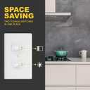 Faith White Double Light Switch (2-Pack) | Two Single-Pole Wall Light Switches in 1-Gang Fixture | 15-Amp Duplex Toggle Switches for Home Improvement | Grounding Screw & Matching Wall Plate Included