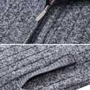 Vcansion Men's Slim Fit Full Zip Up Stand Collar Casual Knitted Sweaters Cardigan with Pockets (Gray, XXL)
