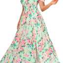 GRACE KARIN 2026 Women's Summer Floral Wedding Guest Dress,Beach Flowy A Line Maxi Off Shoulder Bridesmaid Dresses XL