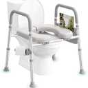 HOMLAND Raised Toilet Seat with Handles, Toilet Seat Riser for Seniors, Adjustable Height & Width, 400lb Elevated Handicap Toilet Seat, Fit Any Toilet, Grey