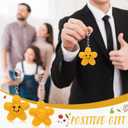 Preboun 6 Set Friends Gifts Crochet Star with Thank You Card  Handmade Smile Positive Star Keychains for Women, Sisterhood, Friendship,Friends,Positive Support Favors