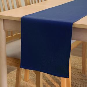 Encasa XO Table Runner 13x72 in Long | Cotton Canvas Fabric | Scotch Blue Solid Color | Machine Washable & Durable