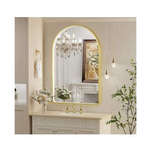 24X36 Inch Arched LED Mirror for Bathroom,3-Color Gold Framed Arched Wall Lighted Vanity Mirror with Lights,Anti-Fog, 3000K/4500K/6000K Dimmable,ETL Listed LED Driver