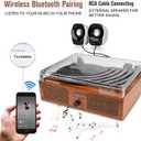 Vinyl Record Player Wireless Turntable with Built-in Speakers and USB Belt-Driven Vintage Phonograph Record Player 3 Speed for Entertainment and Home Decoration