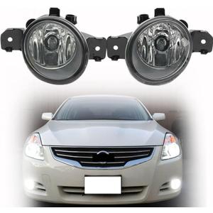 2-Pack H11 Clear Lens Halogen Fog Light Replacement for Altima 2008-2013/Rogue 2008-2015/Maxima 2009-2014/Ver-sa2012-2016/Murano 2015-2016/Pathfi Driver and Passenger Side NI2593117, NI2592117