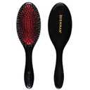 Denman Boar Bristle Hair Brush Smoothing & Shine Enhancing for Slick Back Styles, Curl Defining & Detangling. Hairbrush with Natural Bristles for all Hair Types for Women & Men