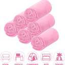 SmoothNovelty 6 Pcs Fleece Throw Blanket Bulk for Kids Soft Plush Flannel Throw for Kids Girl Sleepover Slumber Night Galentine's Party Bed Couch(Pink,51 x 71 Inch)