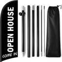 Open House Feather Flag for Business, 8.2FT Outdoor Advertising Swooper Banner with Pole and Ground Stake Tear-Resistant Polyester Sign for Shops & Events