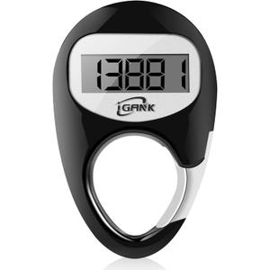 Simple Walking Pedometer 3D Step Counter for Men Women Kids (Black)