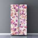 Nature Art Self Stick Vinyl Door Mural Sticker, Peel and Stick Removable Refrigerator Wrap Decal, Sweet Roses, 32.3x78.7, 2 Pcs Set