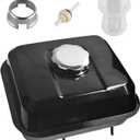 HGC Fuel Tank For Honda GX160 5.5HP GX200 6.5HP GX140 White Engine with Petcock Gas Cap Filter Replaces 17510-ZE1-020ZA Black