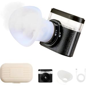 Eye Steamer for Dry Eyes Relief, Portable Electric Heated Steam Therapy Wand Machine with Moist Heat for Natural Tears Restore, Dry Eye Mist Sprayer with Warm Compress and 3 Level-Heat (Black)