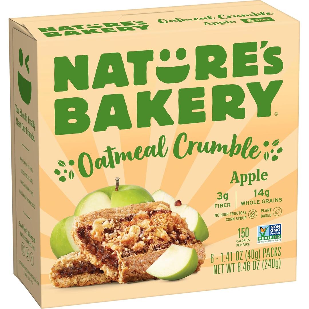 Nature's Bakery Oatmeal Crumble Apple Bars, 1.41 Oz, 6 Ct (EXP 08/07/26)