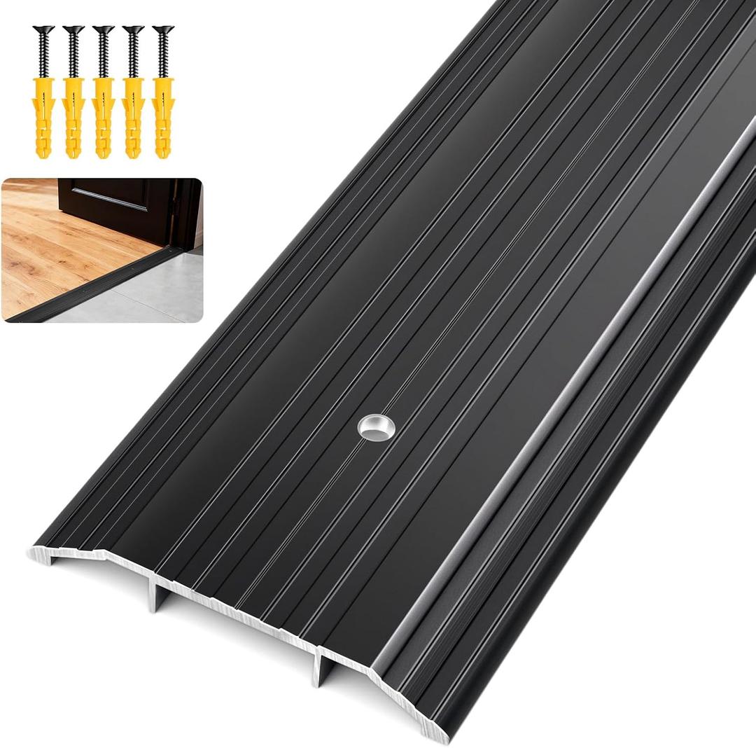 Raytano 36" L 4" W 0.5" H Extra-Sturdy Aluminum Door Threshold Strip,Thicken Floor Transition Strip for Commercial and High Traffic Places, Size 36in×4in×0.5in (Black)