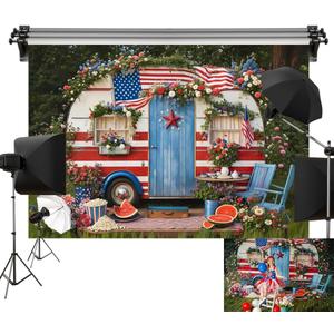 Kate 8x8ft/2.5x2.5m Summer Backdrop for Photography Watermelon Popcorn Camp Photoshoot Background Photo Video Studio Props