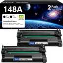 148A Toner Cartridge Black 2-Pack Compatible for HP LaserJet Pro 4001dn 4001dw 4001n MFP 4101dw 4101fdn 4101fdw 4001 4101 Series Printer Replacement for HP 148A 148X W1480A W1480X 148 Monochrome Ink