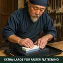 Sharp Pebble Large Flattening Stone- Dual Grit Coarse/Fine Sharpening Stones Flattener- Diamond Grooves Whetstone Fixer-Re Level Any Whetstones & Waterstones