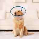 Soft Dog Cone Collar for Dogs After Surgery, Transparent Cone for Dogs to Stop Licking, Breathable Dog Neck Cone for Small Medium Large Dog, Adjustable Elizabethan Pet Recovery Collar (Blue, Size 5)