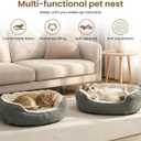 Small Dog Bed - Indoor cat Round cat Bed, Washable, Super Soft, wear-Resistant and Dirt-Resistant pet Bed for Small Dogs and Cats, Anti-Slip Bottom (Dark Grey, Small)
