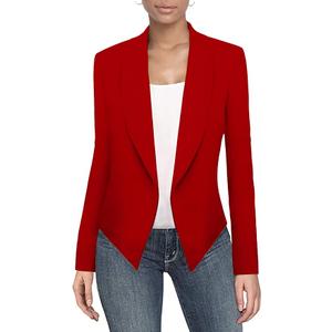 Hybrid & Company Womens Casual Work Office Blazer Open Front Heavy Ponti Shawl Collar Long Sleeve Jacket, XL