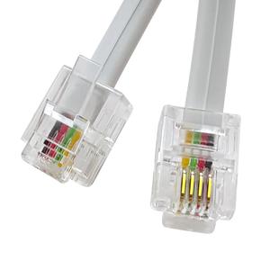 Phone Cable 100 Feet Long Telephone Line Cord with RJ11 6P4C Connectors for Landline Phone, Fax Machine and Modem, for Both in-Wall and Out-Wall Using, White, AV04221