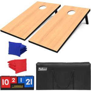 Cornhole Set, Regulation/Tailgate Size Cornhole Boards with 8 Bean Bags and Carrying Case, 4x2/3x2 Corn Hole Outdoor Game Toss Board for Adults Outside Activities