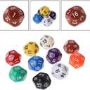 10Pcs Polyhedral Dice Set for Dungeons and Dragons, 16 Sided, Multi Colored Assortment, Table Games